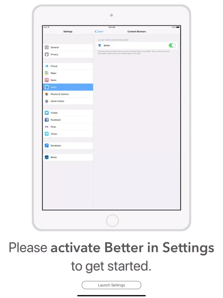 Zrzuty ekranu Better Blocker iPad 
