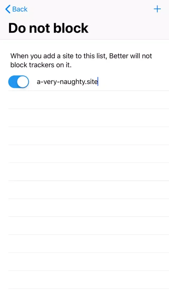 Zrzuty ekranu Better Blocker