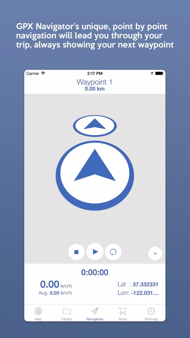 ภาพหน้าจอของ GPX Navigator Pro