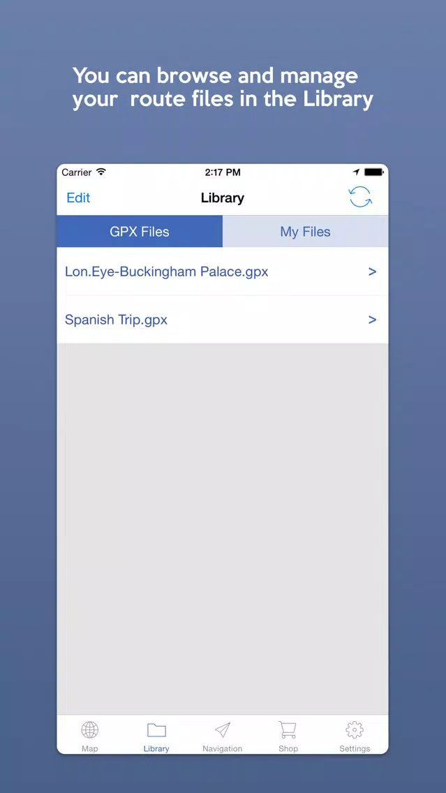 ภาพหน้าจอของ GPX Navigator Pro