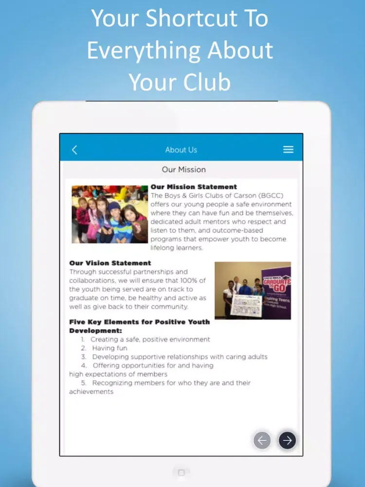 Скриншоты Boys & Girls Clubs of Carson iPad 