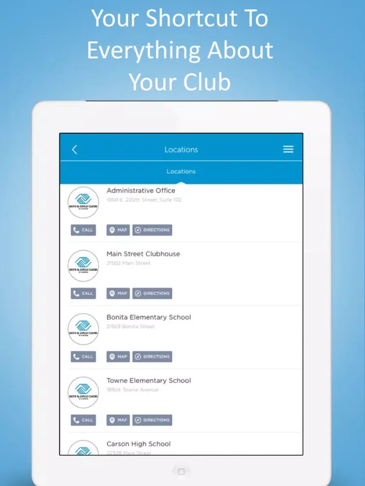 Скриншоты Boys & Girls Clubs of Carson iPad 