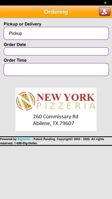 Capturas de tela do New York Pizzeria.