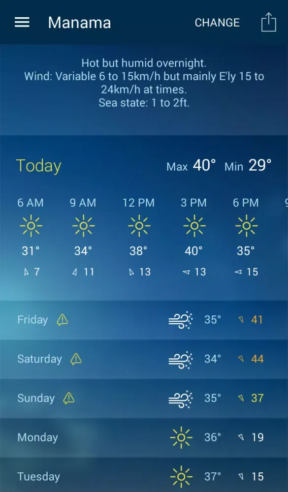 Bahrain Weather Screenshots