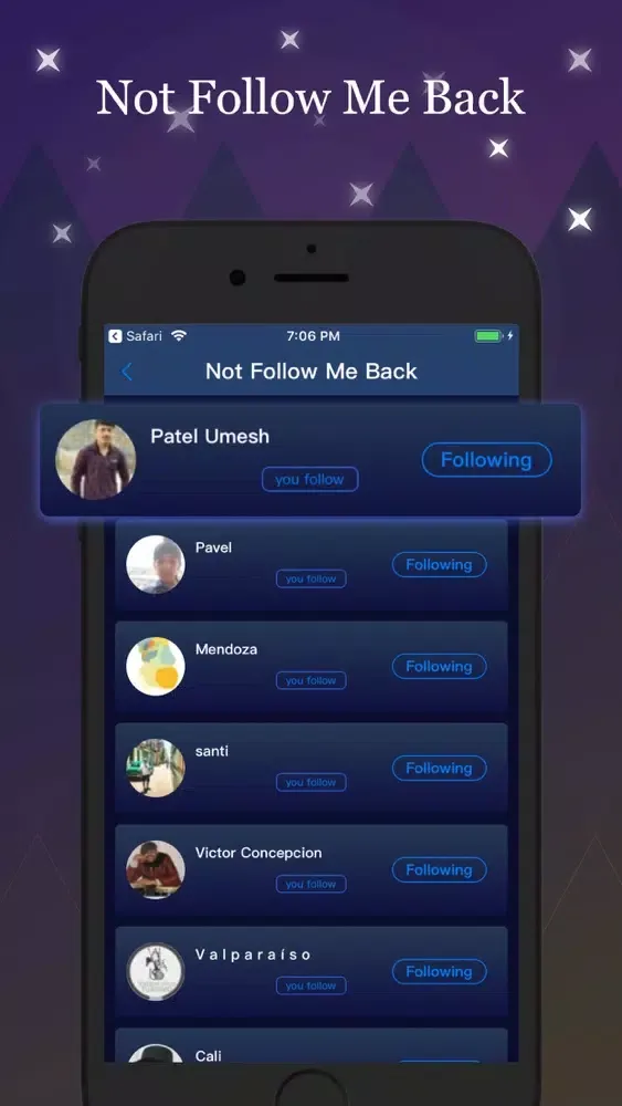 Capturas de tela do Royal Followers Insights