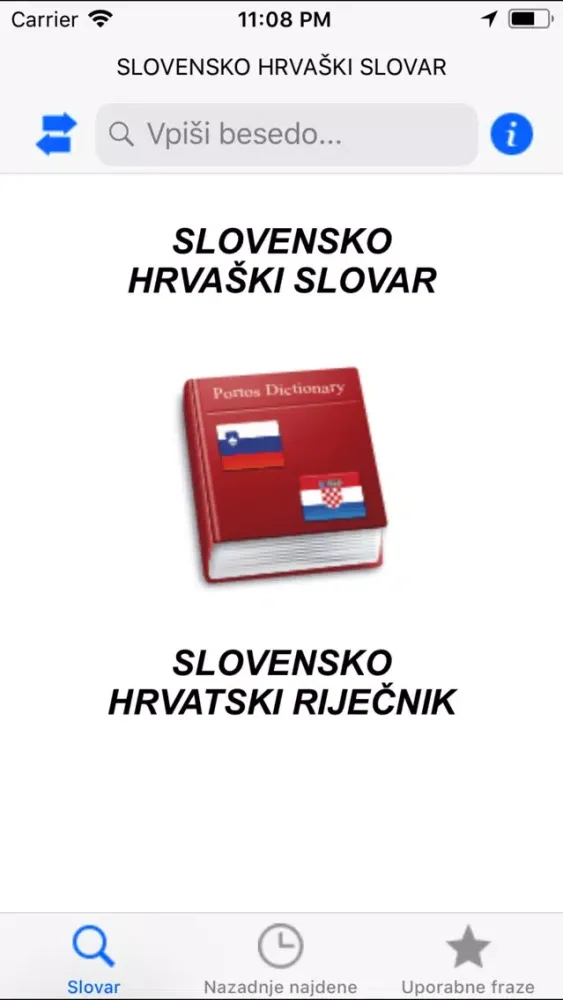 Zrzuty ekranu PortosDicty Hrv/Slo riječnik