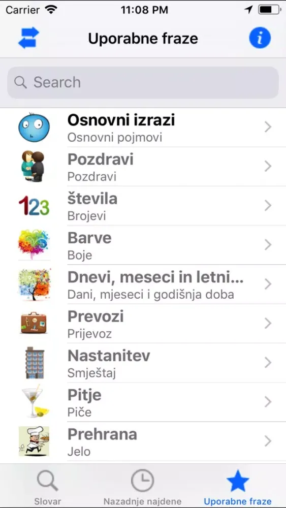 Zrzuty ekranu PortosDicty Hrv/Slo riječnik
