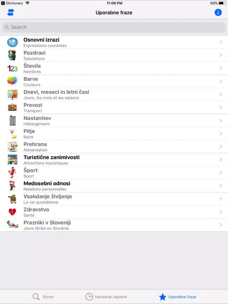Capturas de tela do Portosdicty Dict Fra-Slo iPad 