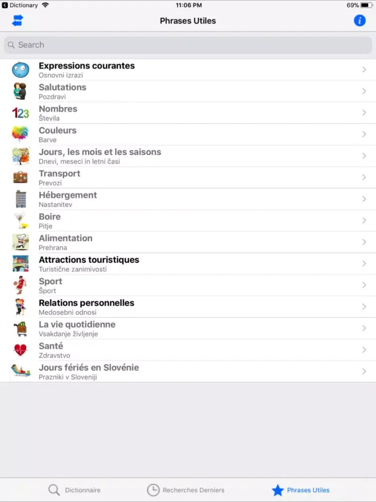 Capturas de tela do Portosdicty Dict Fra-Slo iPad 