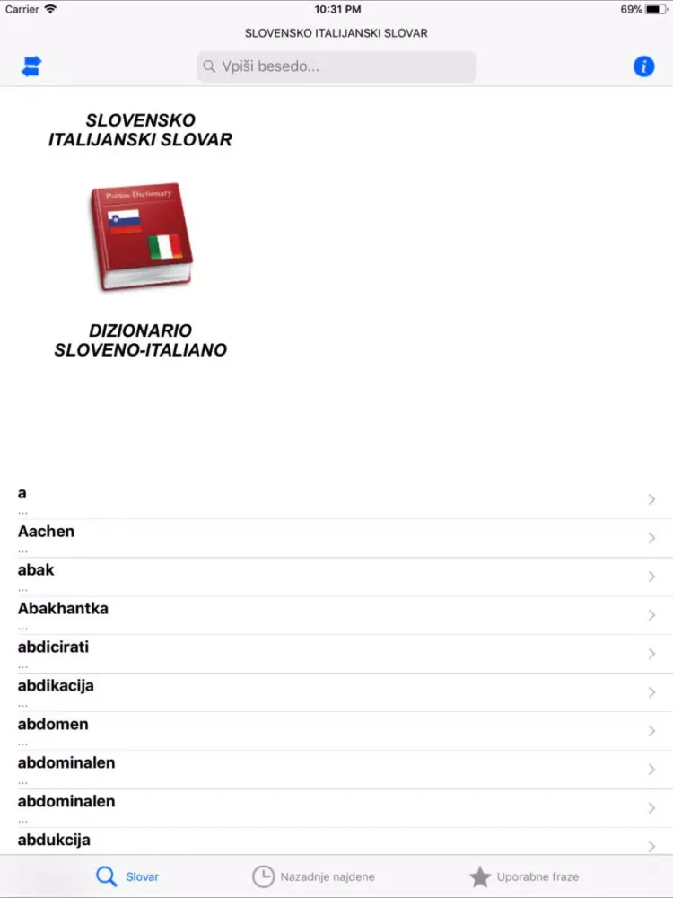 PortosDicty Ita-slo Frasi iPad  স্ক্রিনশট