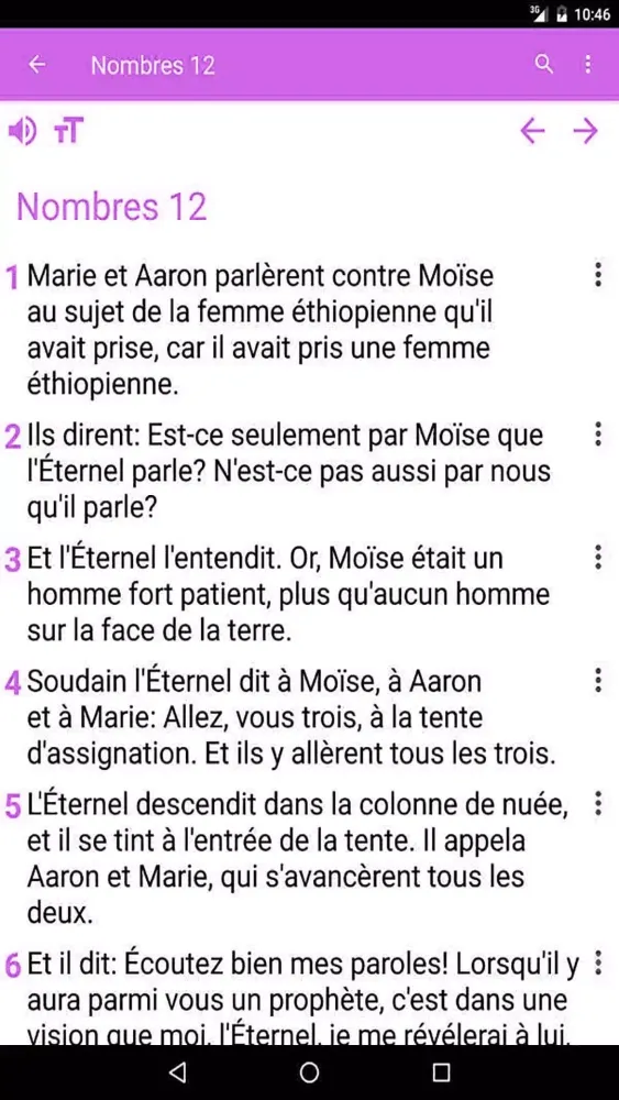 Tangkapan layar Bible Darby en Français audio