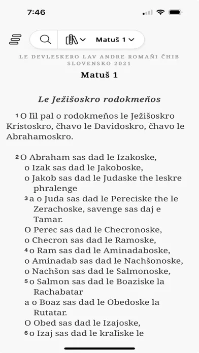 Capturas de tela do E Biblia Andre Romaňi Čhib