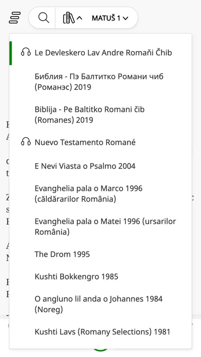 Zrzuty ekranu Romani Bibles