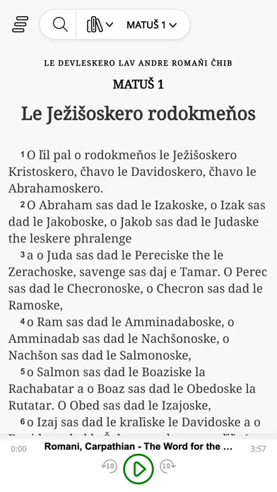 Zrzuty ekranu Romani Bibles