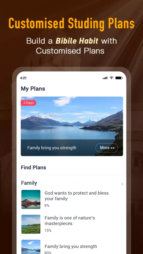 Tangkapan layar Bible Daily, KJV Bible + Audio