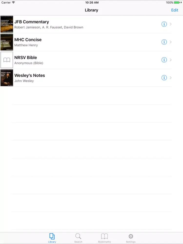 ภาพหน้าจอของ CCEL NRSV Commentaries iPad 