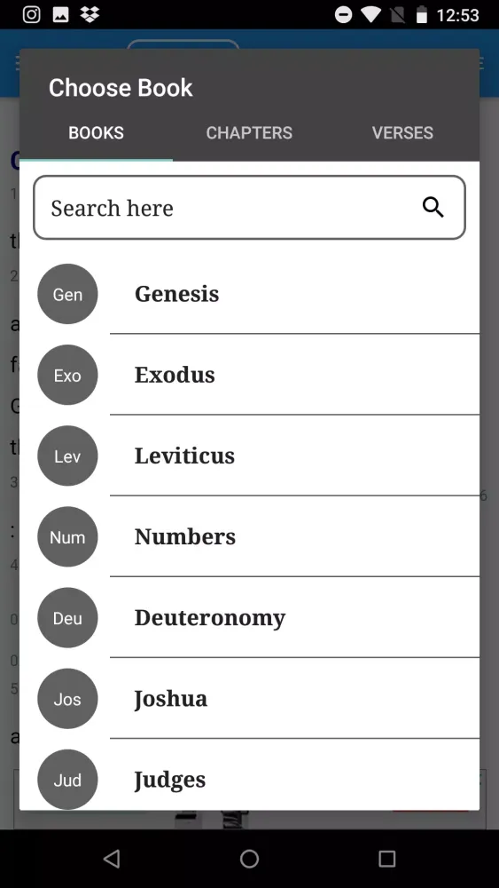 Capturas de tela do Bible Concordance