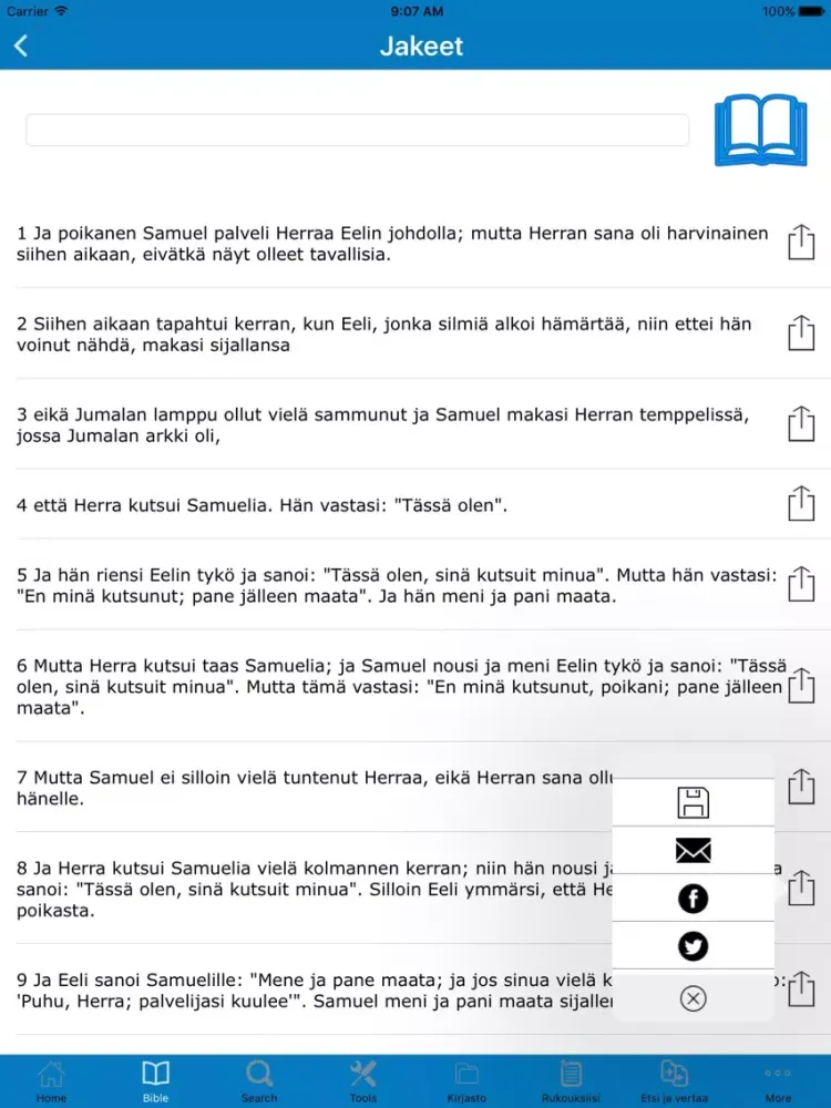 Zrzuty ekranu Pyhä Raamattu (Bible in Finnish) iPad 