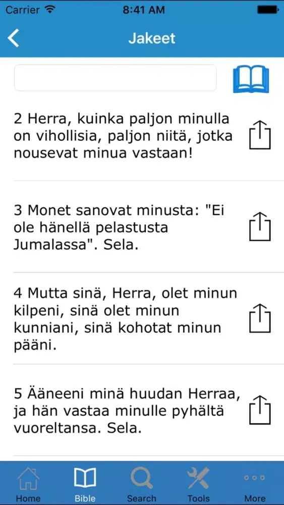Zrzuty ekranu Pyhä Raamattu (Bible in Finnish)