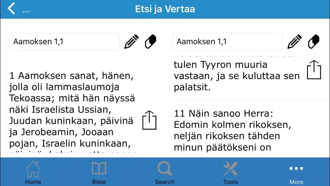 Zrzuty ekranu Pyhä Raamattu (Bible in Finnish)