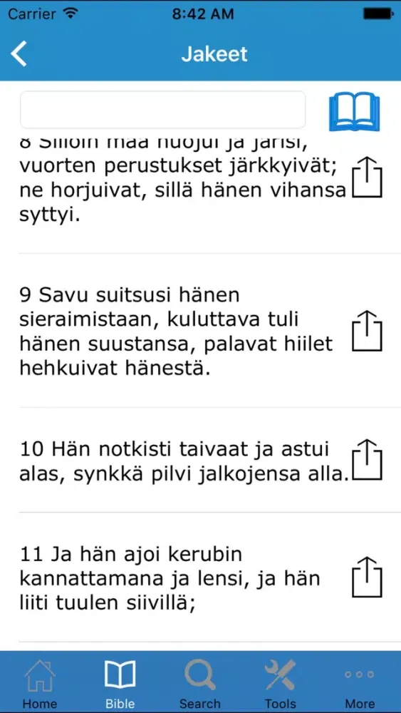Zrzuty ekranu Pyhä Raamattu (Bible in Finnish)
