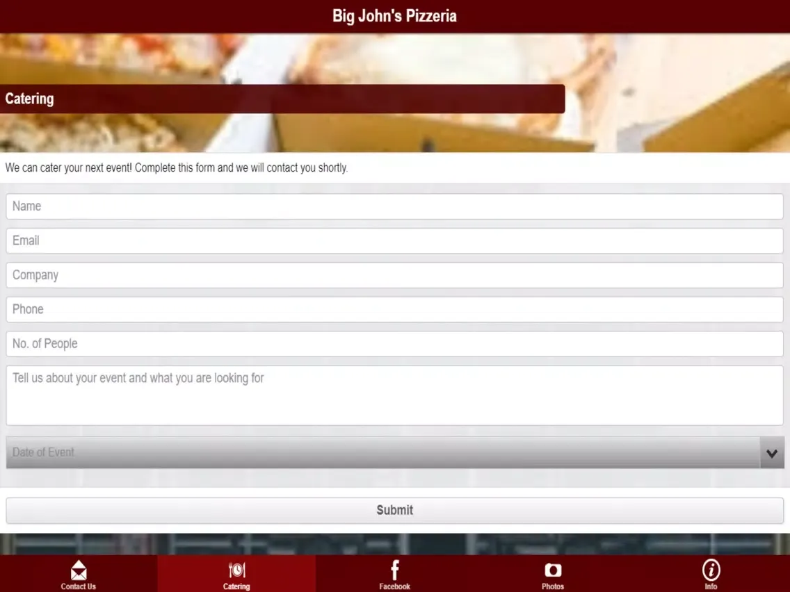 Capturas de tela do Big John's Pizzeria iPad 
