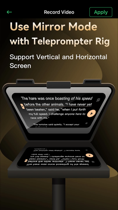 Capturas de tela do BigV Teleprompter Video Script