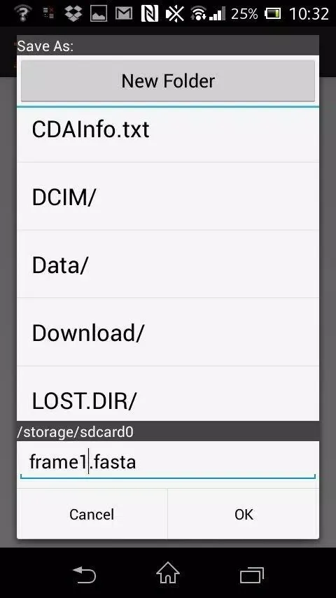 Tangkapan layar DNAApp
