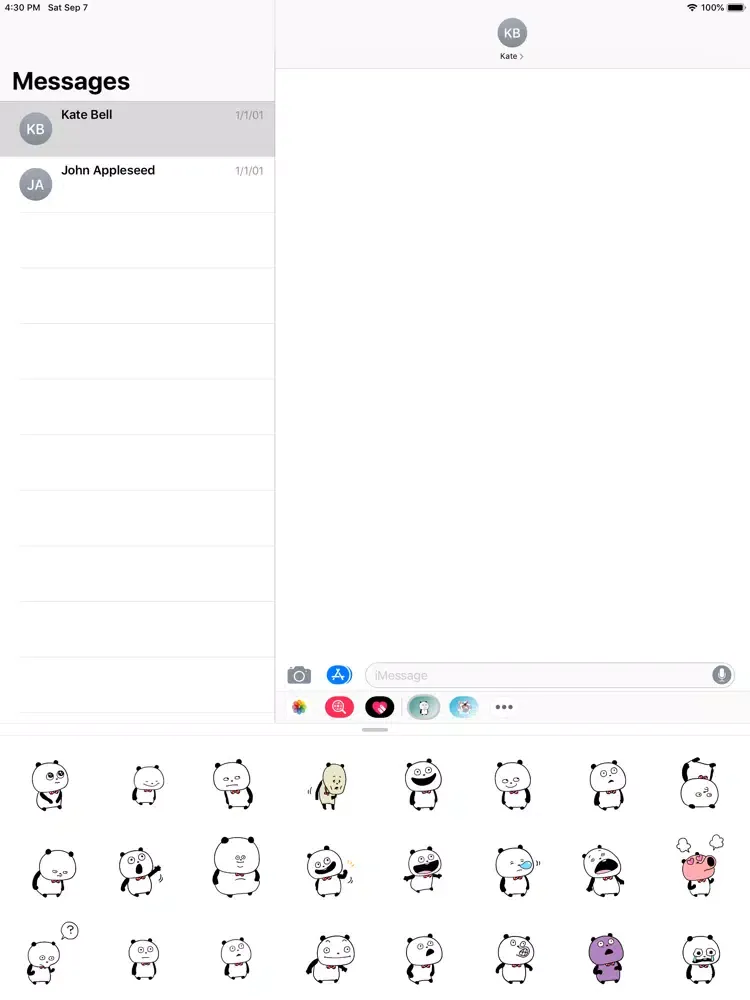 Captures d'écran de billie panda stickers iPad 
