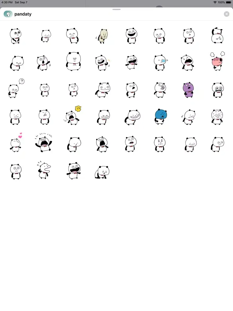 Captures d'écran de billie panda stickers iPad 