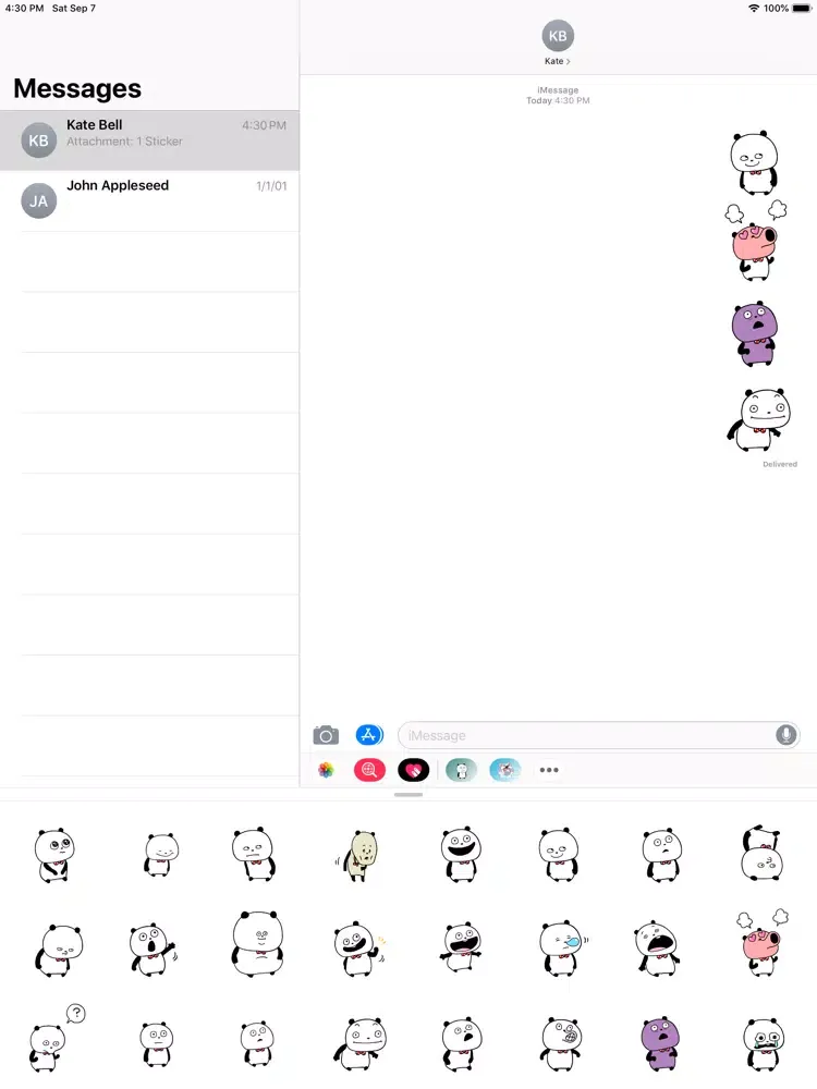 Captures d'écran de billie panda stickers iPad 