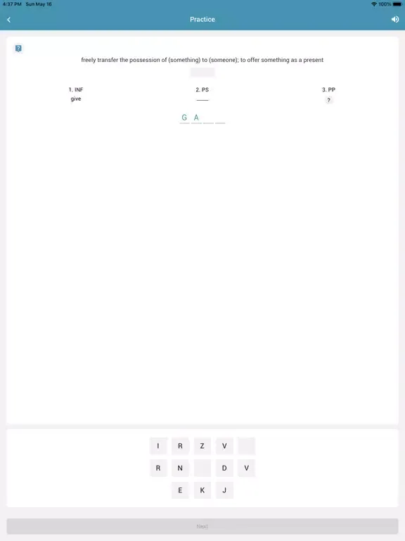 Capturas de pantalla de Smart Irregular Verbs iPad 