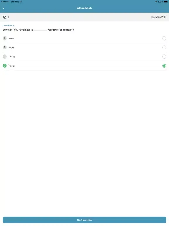 Capturas de pantalla de Smart Irregular Verbs iPad 