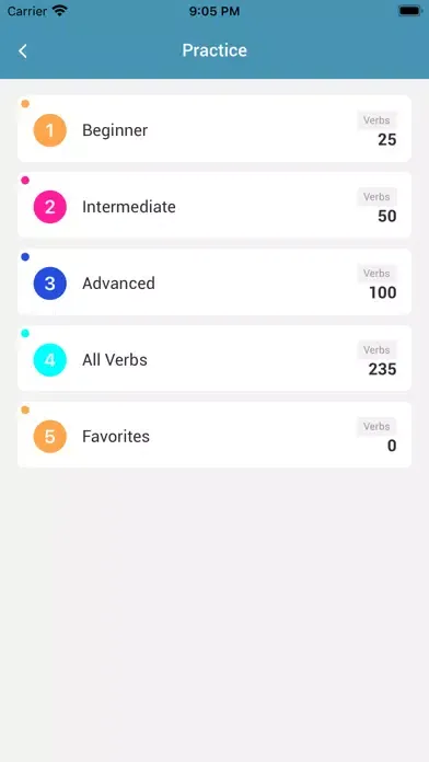 Capturas de pantalla de Smart Irregular Verbs