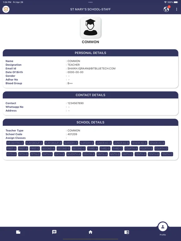 Zrzuty ekranu STAFF (ST MARY'S SCHOOL) iPad 