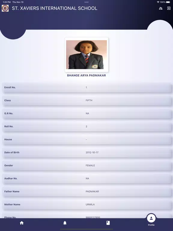 St.Xavier's iPad  Screenshots
