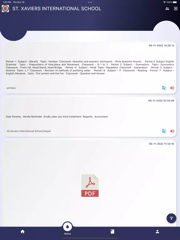St.Xavier's iPad  Screenshots