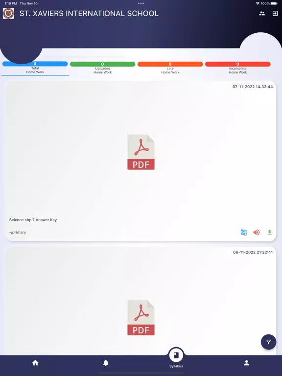 St.Xavier's iPad  Screenshots