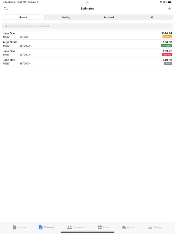 Screenshot di EZ Invoices iPad 