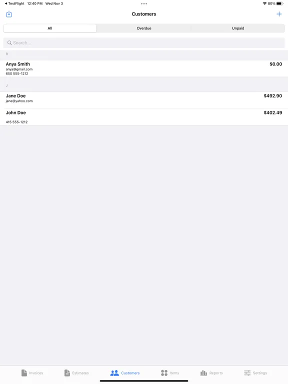Screenshot di EZ Invoices iPad 
