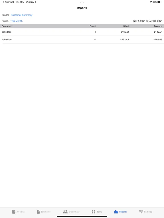 Screenshot di EZ Invoices iPad 