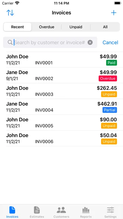 Screenshot di EZ Invoices