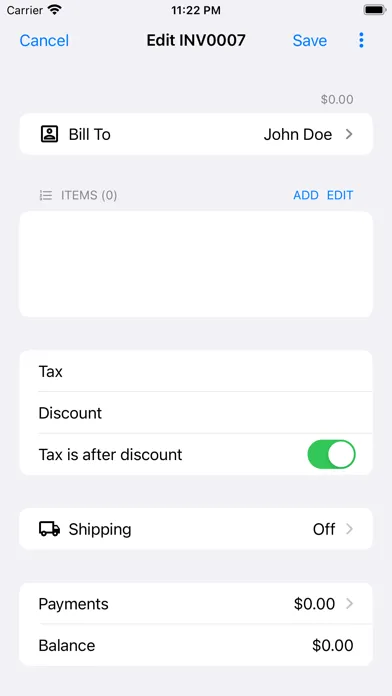 Screenshot di EZ Invoices