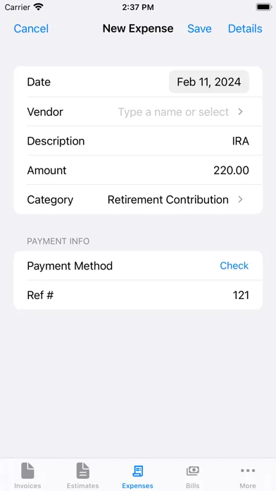 Screenshot di EZ Invoices