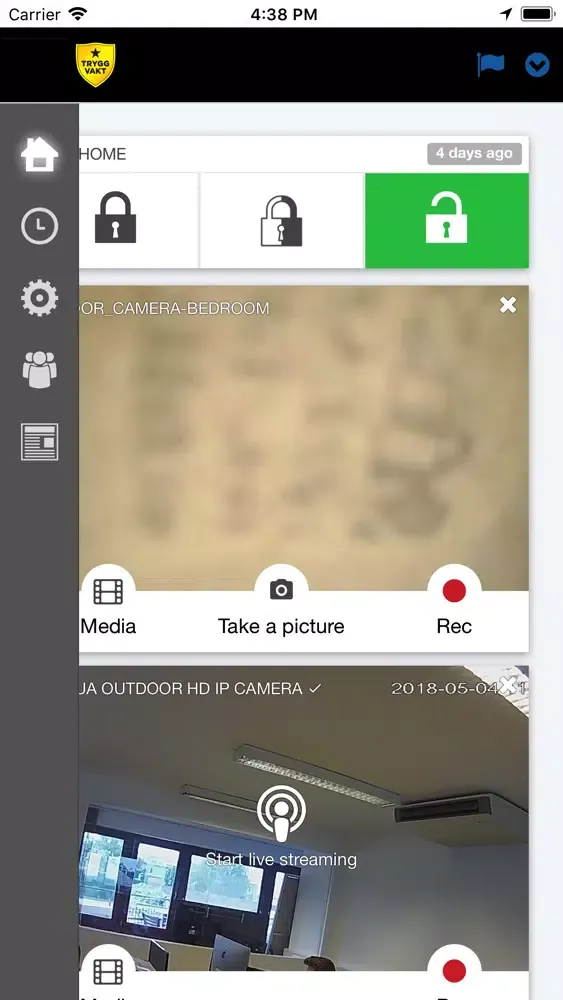 Tangkapan layar Trygg Vakt Smartalarm