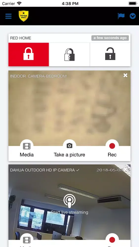 Tangkapan layar Trygg Vakt Smartalarm