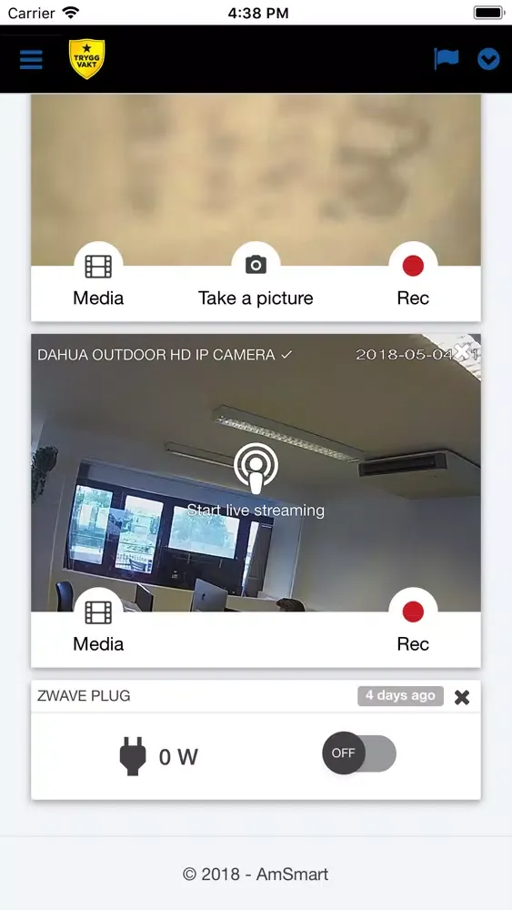 Tangkapan layar Trygg Vakt Smartalarm