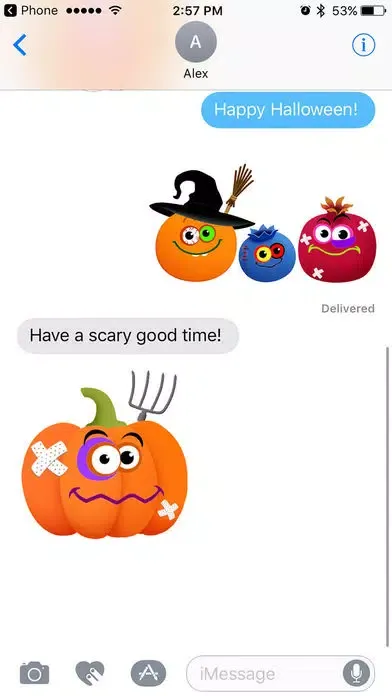 Captures d'écran de Halloween Funny Food! Animated sticker pack free