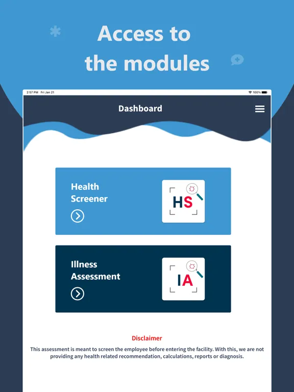 Health Screener iPad  스크린샷