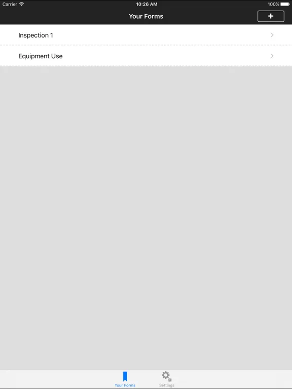 Tangkapan skrin UtiliForms iPad 